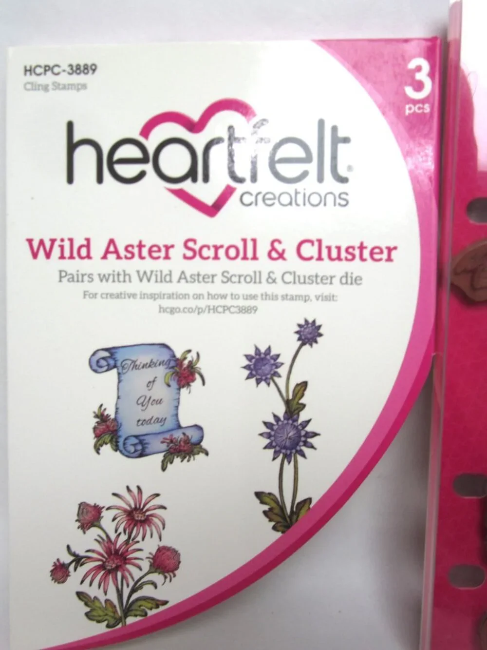 Heartfelt Creations Wild Aster Scroll & Cluster Cling Stamps & Craft Dies Floral